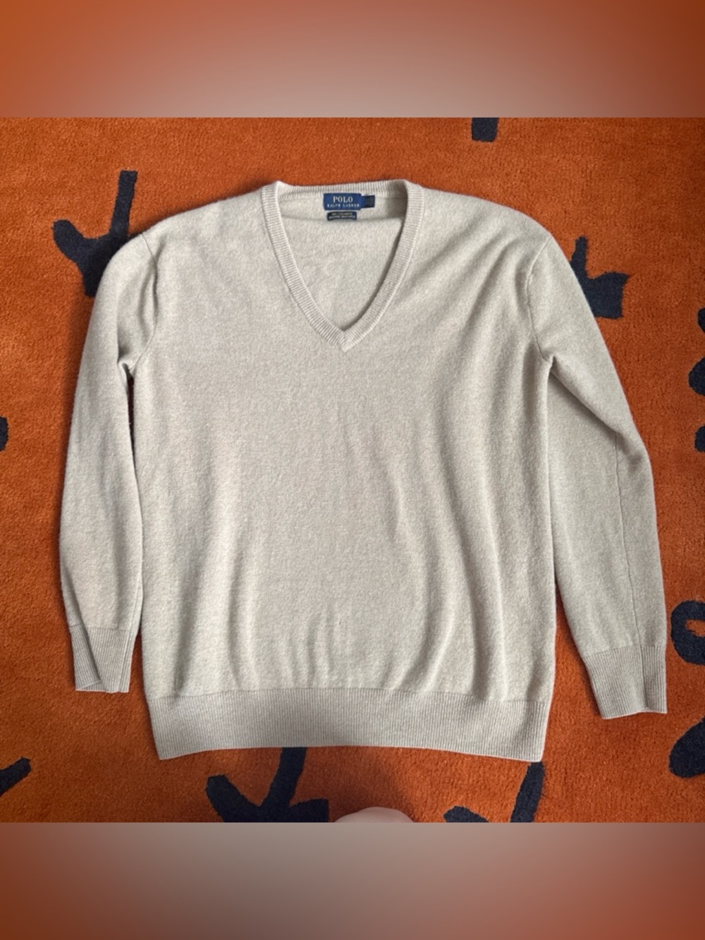 Polo by Ralph Lauren V-Neck Sweater in camel brown